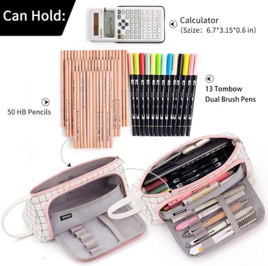ESTUCHE EASTHILL ROSADO DE GRAN CAPACIDAD ESCOLAR OFICINA Y COLEGIAL PARA NIÑOS Y ADULTOS - 3