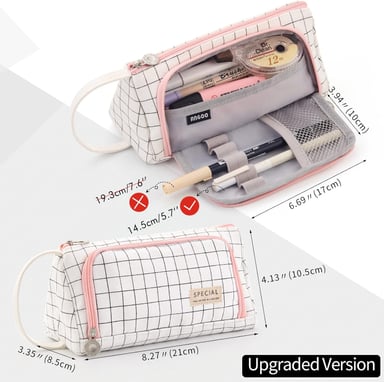 ESTUCHE EASTHILL ROSADO DE GRAN CAPACIDAD ESCOLAR OFICINA Y COLEGIAL PARA NIÑOS Y ADULTOS - 4