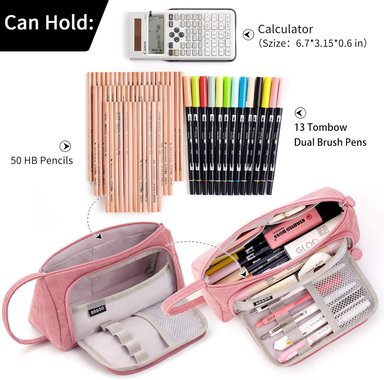 ESTUCHE EASTHILL ROSADO DE GRAN CAPACIDAD ESCOLAR OFICINA Y COLEGIAL PARA NIÑOS Y ADULTOS - 3