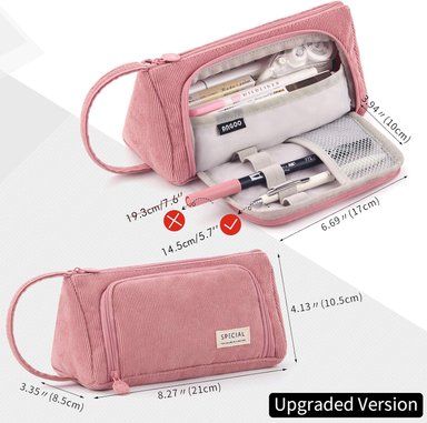 ESTUCHE EASTHILL ROSADO DE GRAN CAPACIDAD ESCOLAR OFICINA Y COLEGIAL PARA NIÑOS Y ADULTOS - 5