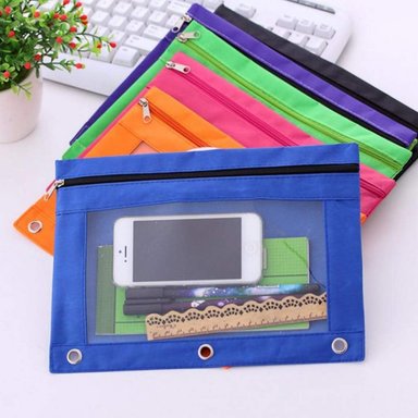 ESTUCHE TOPWOOZU NEGRO CON 3 ANILLAS CON CREMALLERA ESTUCHE PARA COSMÉTICOS COLOR PAQUETE DE 2 UNIDADES - 4