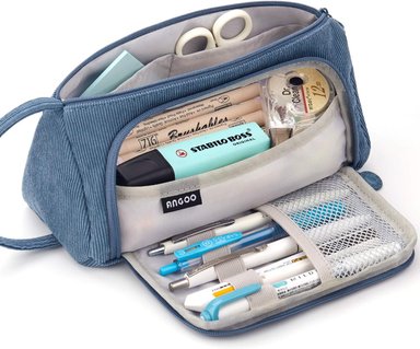 ESTUCHE EASTHILL AZUL DE GRAN CAPACIDAD ESCOLAR OFICINA Y COLEGIAL PARA NIÑOS Y ADULTOS - 1