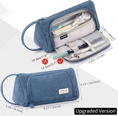 ESTUCHE EASTHILL AZUL DE GRAN CAPACIDAD ESCOLAR OFICINA Y COLEGIAL PARA NIÑOS Y ADULTOS - 5