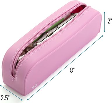 ESTUCHE MR. PEN ESTÉTICO DE SILICONA PARA LÁPICES PARA MUJERES BOLSA DE MAQUILLAJE ROSADO - 3