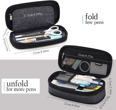 ESTUCHE EASTHILL GRAN CAPACIDAD PARA OFICINA UNIVERSIDAD ESCUELA GRAN ALMACENAMIENTO GRIS OSCURO - 5