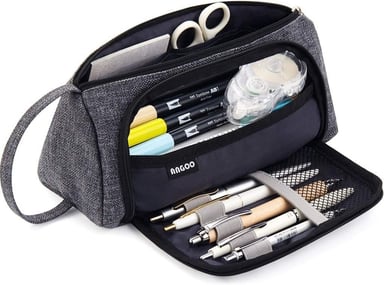 ESTUCHE EASTHILL NEGRO DE GRAN CAPACIDAD ESCOLAR OFICINA Y COLEGIAL PARA NIÑOS Y ADULTOS - 1