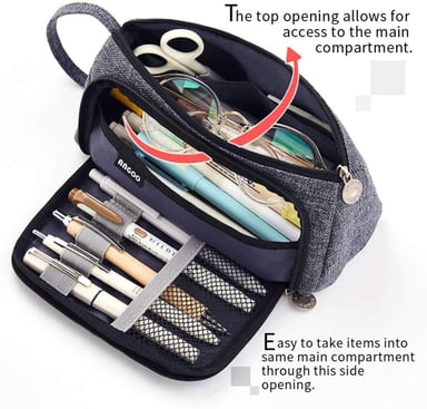ESTUCHE EASTHILL NEGRO DE GRAN CAPACIDAD ESCOLAR OFICINA Y COLEGIAL PARA NIÑOS Y ADULTOS - 4