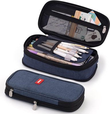 ESTUCHE EASTHILL AZUL DE GRAN CAPACIDAD BOLSA GRANDE PARA LÁPICES DE PAPELERÍA Y BOLÍGRAFOS PARA NIÑAS ADOLESCENTES - 1
