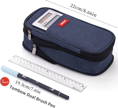 ESTUCHE EASTHILL AZUL DE GRAN CAPACIDAD BOLSA GRANDE PARA LÁPICES DE PAPELERÍA Y BOLÍGRAFOS PARA NIÑAS ADOLESCENTES - 5