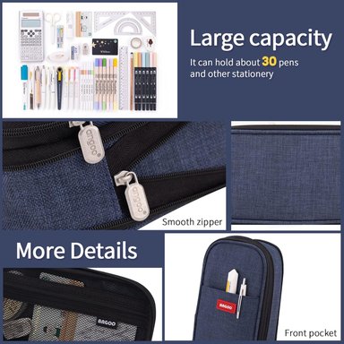 ESTUCHE EASTHILL AZUL DE GRAN CAPACIDAD BOLSA GRANDE PARA LÁPICES DE PAPELERÍA Y BOLÍGRAFOS PARA NIÑAS ADOLESCENTES - 6
