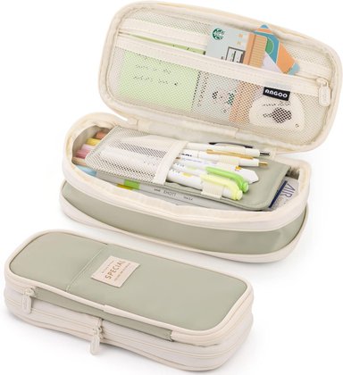 ESTUCHE EASTHILL BEIGE DE GRAN CAPACIDAD BOLSA GRANDE PARA LÁPICES DE PAPELERÍA Y BOLÍGRAFOS PARA NIÑAS ADOLESCENTES - 1