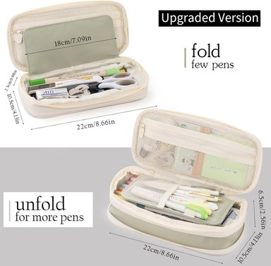 ESTUCHE EASTHILL BEIGE DE GRAN CAPACIDAD BOLSA GRANDE PARA LÁPICES DE PAPELERÍA Y BOLÍGRAFOS PARA NIÑAS ADOLESCENTES - 4