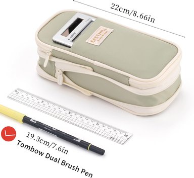 ESTUCHE EASTHILL BEIGE DE GRAN CAPACIDAD BOLSA GRANDE PARA LÁPICES DE PAPELERÍA Y BOLÍGRAFOS PARA NIÑAS ADOLESCENTES - 5