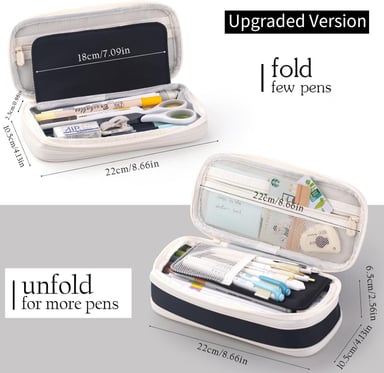 ESTUCHE EASTHILL NEGRO DE GRAN CAPACIDAD BOLSA GRANDE PARA LÁPICES DE PAPELERÍA Y BOLÍGRAFOS PARA NIÑAS ADOLESCENTES - 3