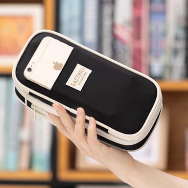 ESTUCHE EASTHILL NEGRO DE GRAN CAPACIDAD BOLSA GRANDE PARA LÁPICES DE PAPELERÍA Y BOLÍGRAFOS PARA NIÑAS ADOLESCENTES - 5