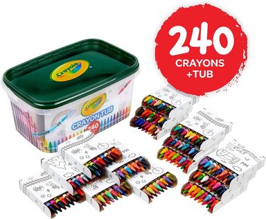 SET CRAYONES CRAYOLA TINA DE CRAYÓN – 120 COLORES (240 QUILATES) A GRANEL PARA AULAS SUMINISTROS DE ARTE - 6