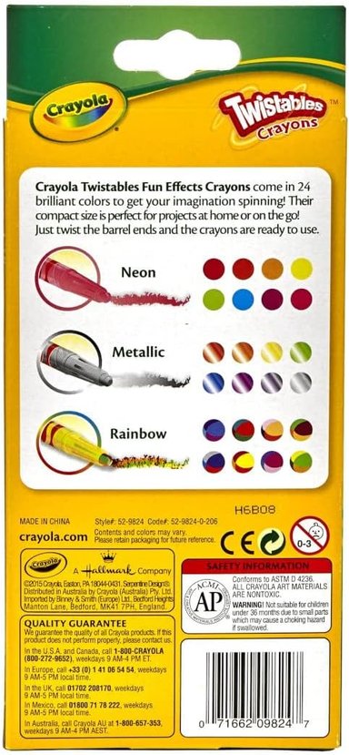 CRAYONES CRAYOLA MINI TWISTABLE CON EFECTOS ESPECIALES 24 UNIDADES PAQUETE DE 1 - 6