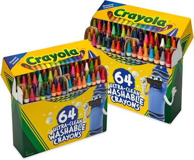 CRAYONES CRAYOLA LAVABLES 64 UNIDADES (2 CAJAS) A GRANEL PARA NIÑOS
