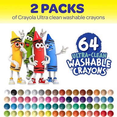 CRAYONES CRAYOLA LAVABLES 64 UNIDADES (2 CAJAS) A GRANEL PARA NIÑOS - 3
