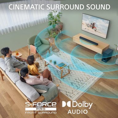 BARRA SONIDO SONY HT-S400 2.1 CANALES CON SUBWOOFER INALÁMBRICOSONIDO ENVOLVENTE FRONTAL S-FORCE PRO Y DOLBY DIGITAL-NEGRO - 3
