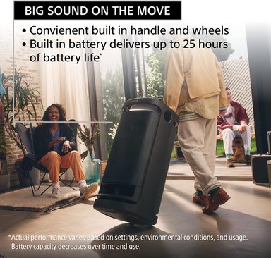 PARLANTE BLUETOOTH SONY SRS-XV900 X-SERIES ALTAVOZ 25 HORAS MANGO RUEDAS INTEGRADOS SONIDO OMNIDIRECCIONAL LUCES - 3