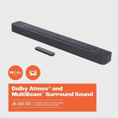 SOUNDBAR JBL BAR 300 BARRA SONIDO COMPACTA TODO UNO 5.0 CANALES MULTIBEAM™ DOLBY ATMOS NEGRO - 3