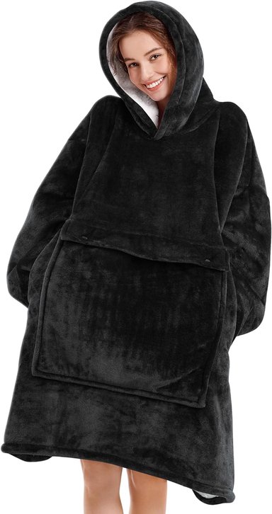 BATA POLAR SHERPA CON CAPUCHA DE GRAN TAMAÑO - 3