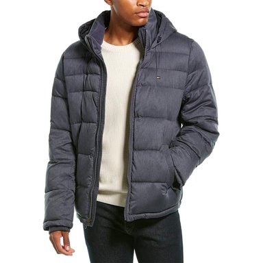 CASACA TOMMY HILFIGER ACOLCHADA CON CAPUCHA PARA HOMBRE - 1