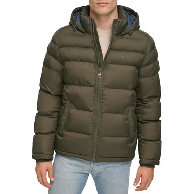 CASACA TOMMY HILFIGER ACOLCHADA CON CAPUCHA PARA HOMBRE