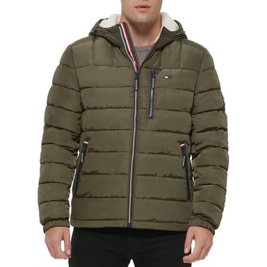 CASACA TOMMY HILFIGER ACOLCHADA RESISTENTE AL AGUA CON CAPUCHA PARA HOMBRE