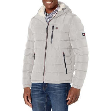 CASACA TOMMY HILFIGER ACOLCHADA RESISTENTE AL AGUA CON CAPUCHA PARA HOMBRE - 1