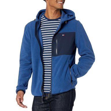 CASACA TOMMY HILFIGER DE FORRO POLAR CON CAPUCHA PARA HOMBRE