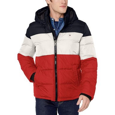 CASACA TOMMY HILFIGER ACOLCHADA CON CAPUCHA PARA HOMBRE