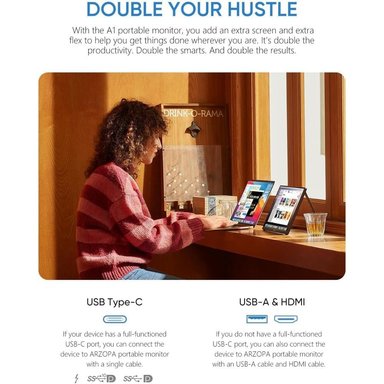 MONITOR FHD 15.6" ARZOPA A1 PORTATIL 1080P USB C - 6