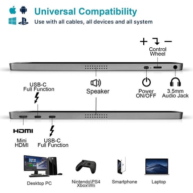 MONITOR FHD 15.6" KYY K3 PORTATIL 1080P USB-C - 5