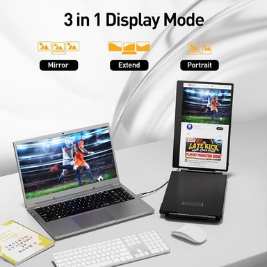 EXTENSION DE PANTALLA IPS FULL HD 14.2" PORTATIL TRIPLE LAPTOP - 3
