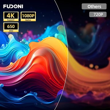 PROYECTOR COMPRA FACIL FUDONI 1080P WIFI Y BLUETOOTH 4K 20000 LUMEN - 300 PULGADAS - 6