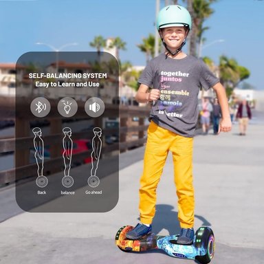 SCOOTER ELÉCTRICO LED Y MÚSICA SMART BALANCE HOVERBOARD SIMATE MULTICOLOR - 5