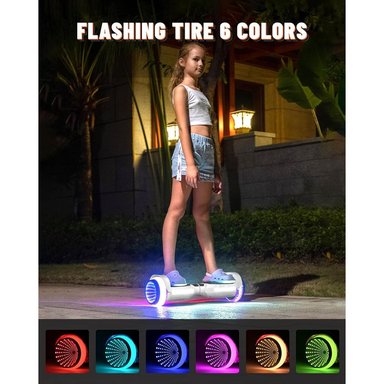 SCOOTER ELECTRICO LED Y MUSICA SMART BALANCE MONOPATIN HOVERBOARD BLANCO - 2