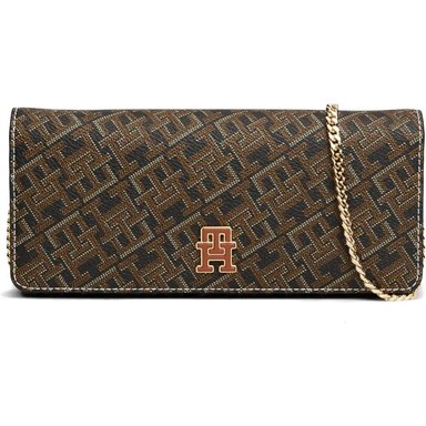TOMMY HILFIGER | CLUTCH CON MONOGRAMA Y CADENA REMOVIBLE