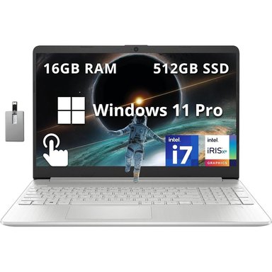 LAPTOP 15.6' FHD TOUCH I7-1255U 16GB RAM 512GB SSD HP | PLATA - TECLADO INGLÉS