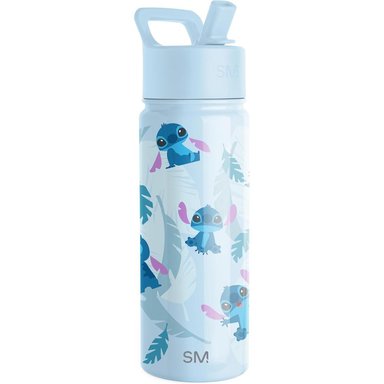 SIMPLE MODERN | BOTELLA DE ACERO INÓXIDABLE PARA NIÑOS CON PAJILLA DE STITCH | 18 OZ