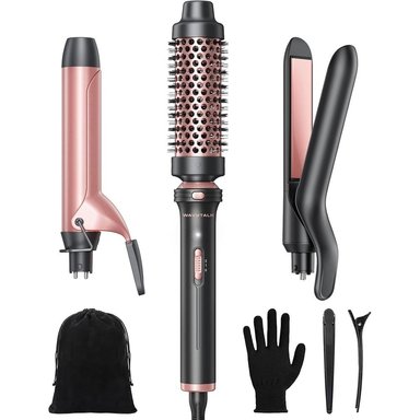 WAVYTALK SET RIZADOR 3 EN 1: RIZADOR 1.25”, CEPILLO Y PLANCHA ALISADORA - 1