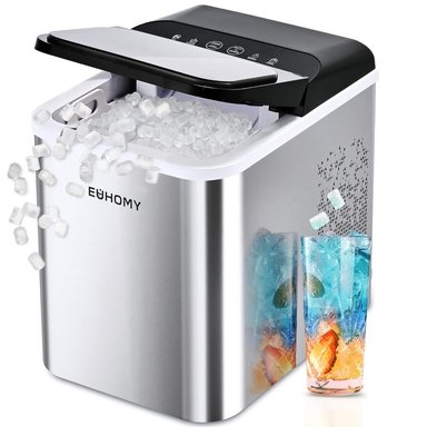 EUHOMY IMN1010-UL MÁQUINA DE HIELO SÓNICO DE ENCIMERA 35 LB/24H | PLATEADO