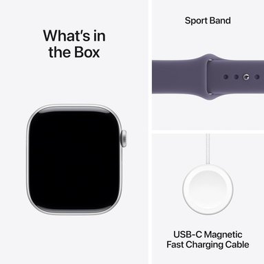 APPLE WATCH SERIES 11 (GPS + CELLULAR 46MM) | SILVER ALUMINIO + SPORT BAND PURPLE FOG M-L - 6