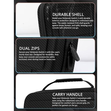 ESTUCHE DE VIAJE PROTECTOR PARA NINTENDO SWITCH 2 ORZLY | NEGRO - 4