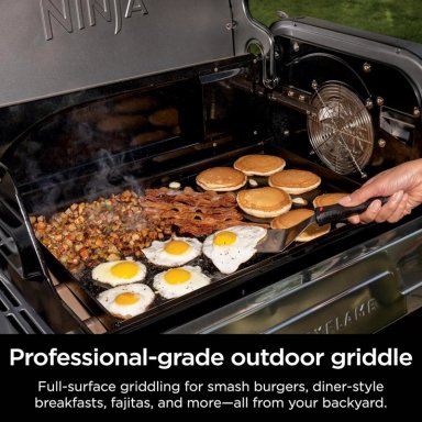 NINJA FLEXFLAME FULL GRIDDLE, ACERO CARBONO, DRENAJE GRASA | PLATEADA - 2