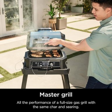 NINJA PARRILLA Y AHUMADOR WOODFIRE PRO OG951 7 EN 1, | NEGRO/AZUL - 2