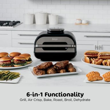 NINJA FOODI SMART XL PARRILLA Y FREIDORA 6 EN 1, | NEGRO/PLATEADO - 2