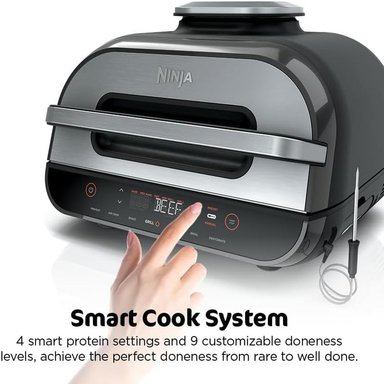 NINJA FOODI SMART XL PARRILLA Y FREIDORA 6 EN 1, | NEGRO/PLATEADO - 4